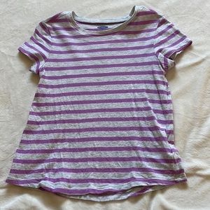 Old Navy girls purple and grey striped tee! Size 5t